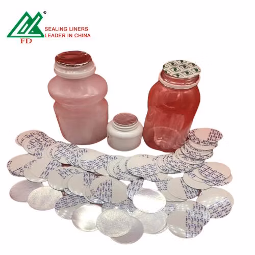 Forro de vedação de garrafa de alimentos de indução de papelão apoiado em folha de alumínio para forro de vedação sensível à pressão do frasco
